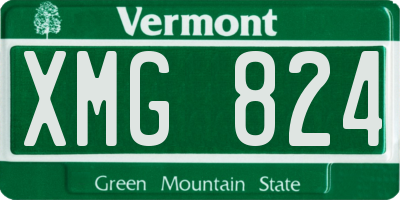 VT license plate XMG824
