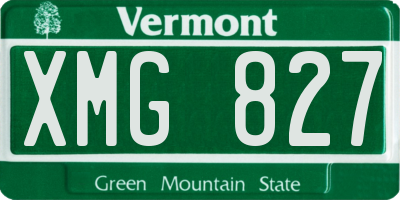 VT license plate XMG827