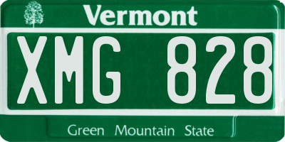 VT license plate XMG828