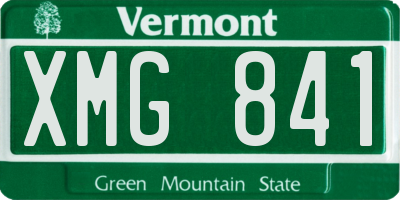 VT license plate XMG841