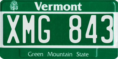 VT license plate XMG843
