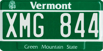 VT license plate XMG844