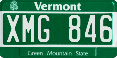 VT license plate XMG846