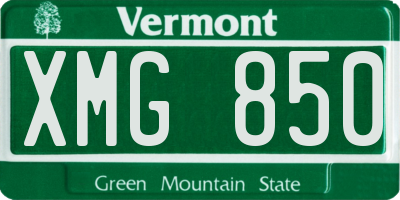 VT license plate XMG850