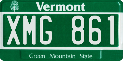 VT license plate XMG861