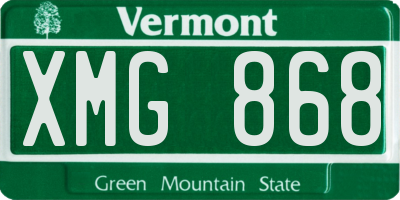 VT license plate XMG868