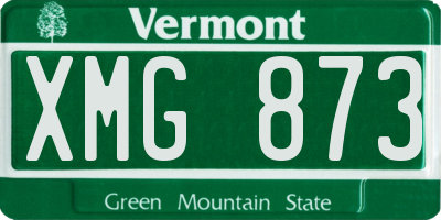 VT license plate XMG873