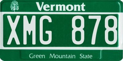 VT license plate XMG878