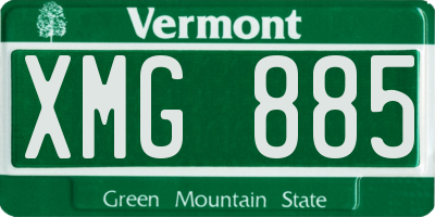 VT license plate XMG885