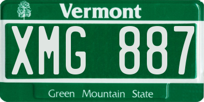 VT license plate XMG887
