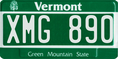 VT license plate XMG890
