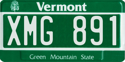 VT license plate XMG891
