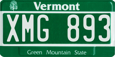 VT license plate XMG893