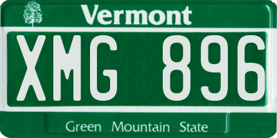 VT license plate XMG896
