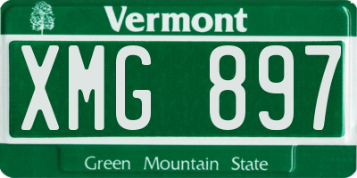 VT license plate XMG897