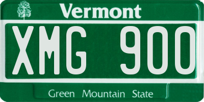 VT license plate XMG900