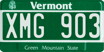 VT license plate XMG903
