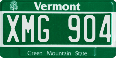 VT license plate XMG904