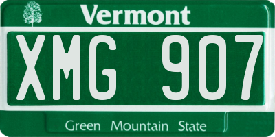 VT license plate XMG907