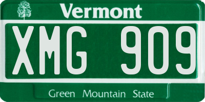 VT license plate XMG909