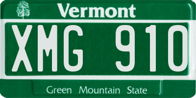 VT license plate XMG910