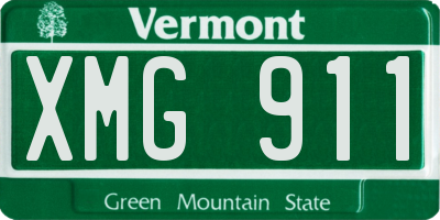 VT license plate XMG911