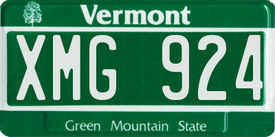 VT license plate XMG924