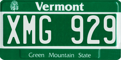 VT license plate XMG929