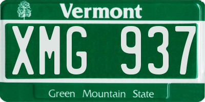 VT license plate XMG937
