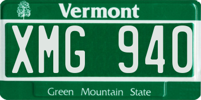 VT license plate XMG940