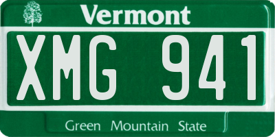 VT license plate XMG941