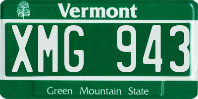 VT license plate XMG943