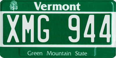 VT license plate XMG944