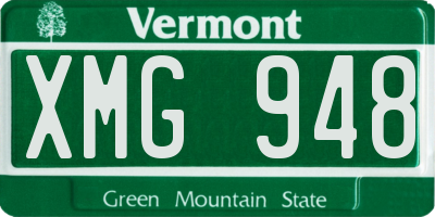 VT license plate XMG948