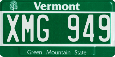 VT license plate XMG949