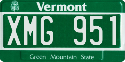 VT license plate XMG951