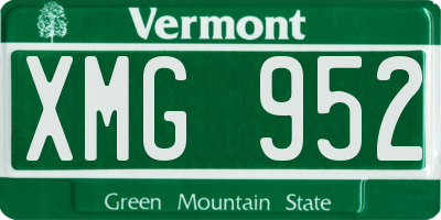 VT license plate XMG952