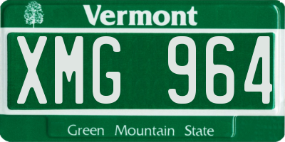 VT license plate XMG964