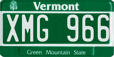VT license plate XMG966