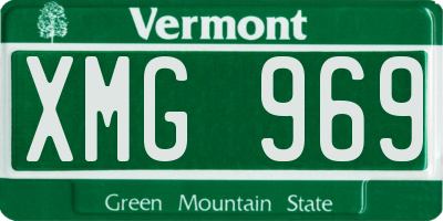 VT license plate XMG969