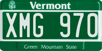 VT license plate XMG970