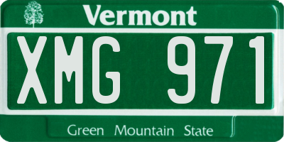 VT license plate XMG971