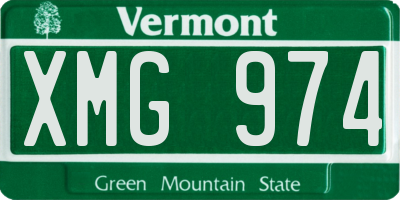 VT license plate XMG974
