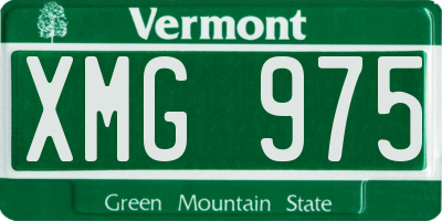 VT license plate XMG975