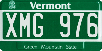 VT license plate XMG976