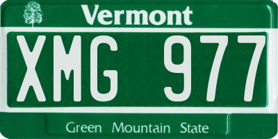 VT license plate XMG977