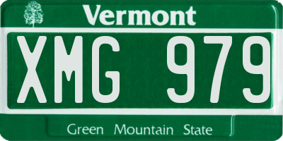 VT license plate XMG979