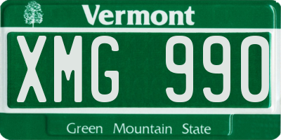VT license plate XMG990