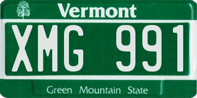 VT license plate XMG991