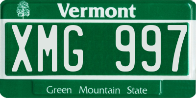 VT license plate XMG997